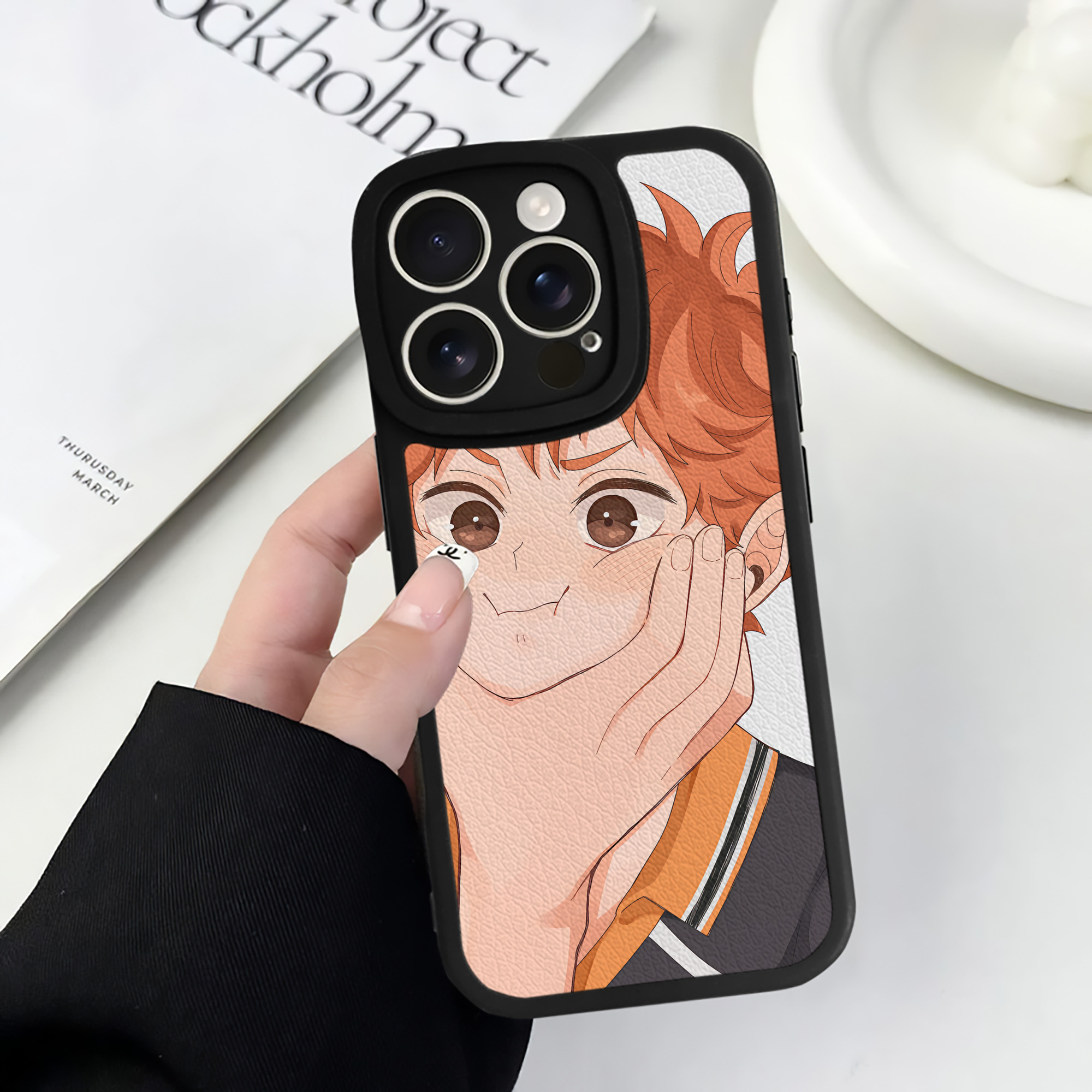 （画像用） ハイキュー!! Haikyu!! 【iPhone 16シリーズ対応】シリコンスマホケース（レザー調） 材質：シリコン